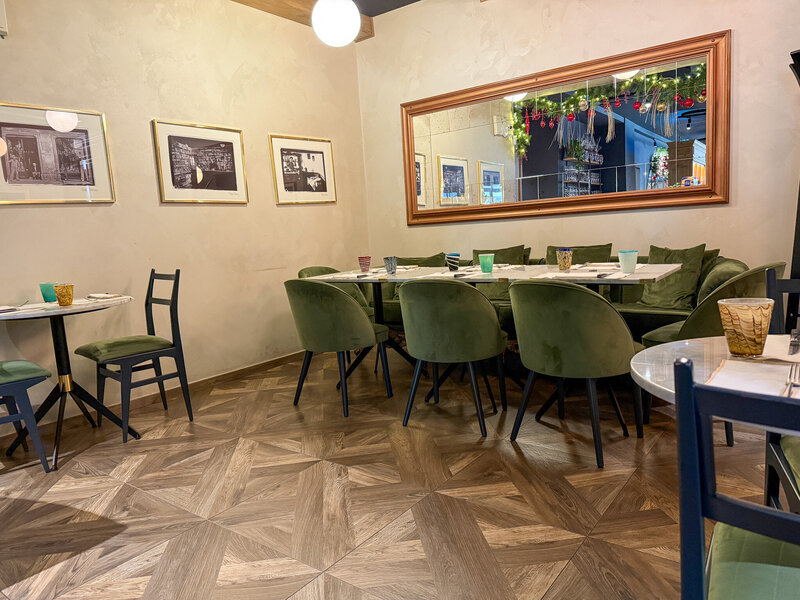 Dining Room at FuocoFarina in Alba, Italy