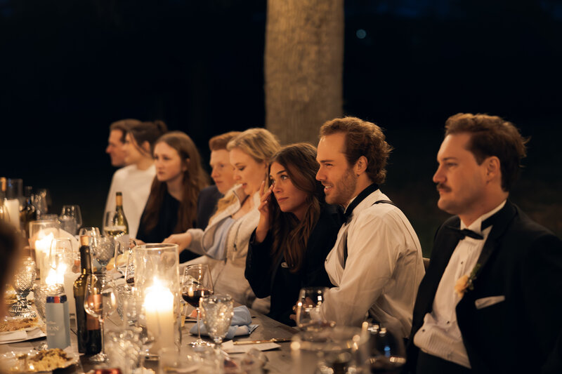 low light reception speeches at waco wedding