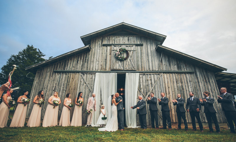 A North Carolina has a farm wedding  with a barn backdrop :  Light Shifter Studios 