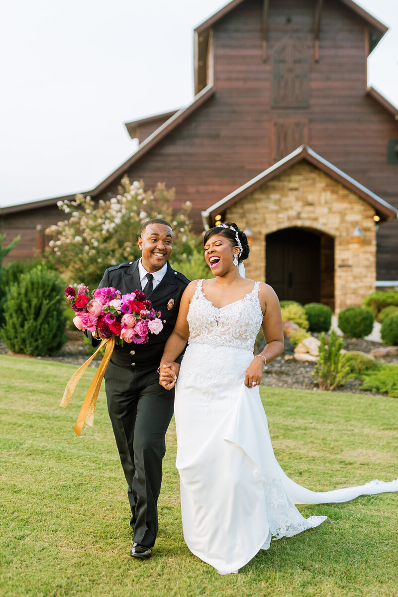 Bright, fun firefighter wedding at Southwind Hills in Norman, OK