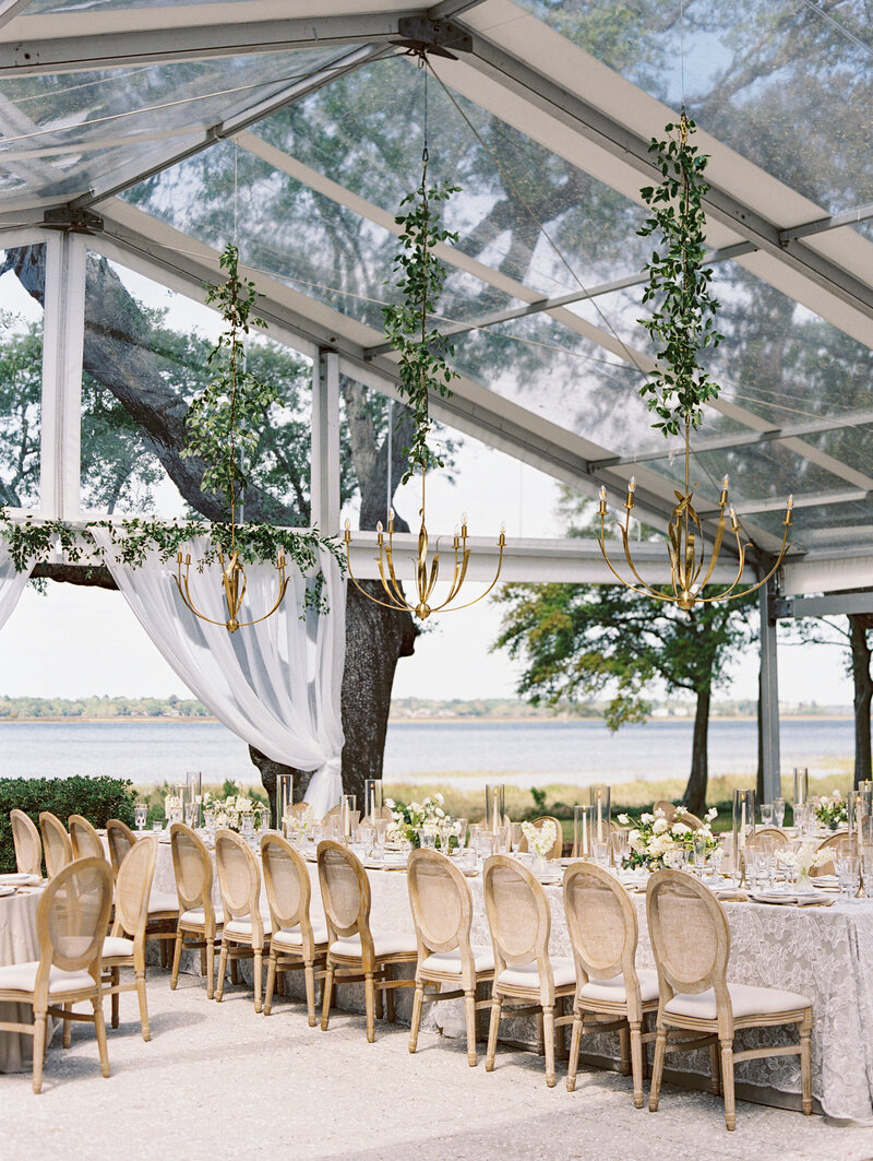 Tented wedding at Lowndes Grove in Charleston, SC.