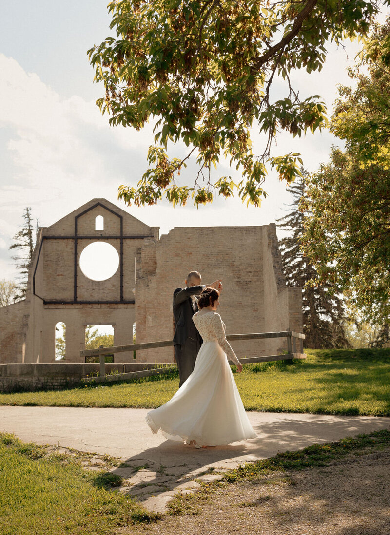 st. norbert arts centre wedding sunset photos