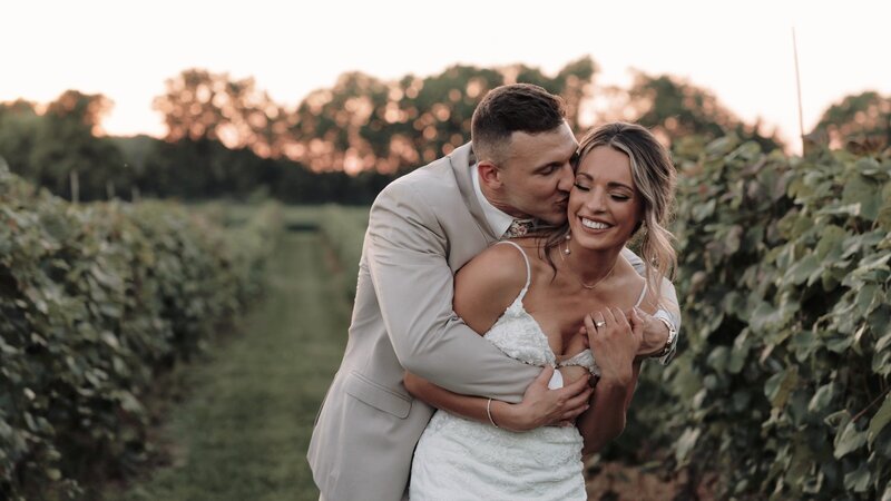 Couple gets married in a vineyard in Rural Indiana