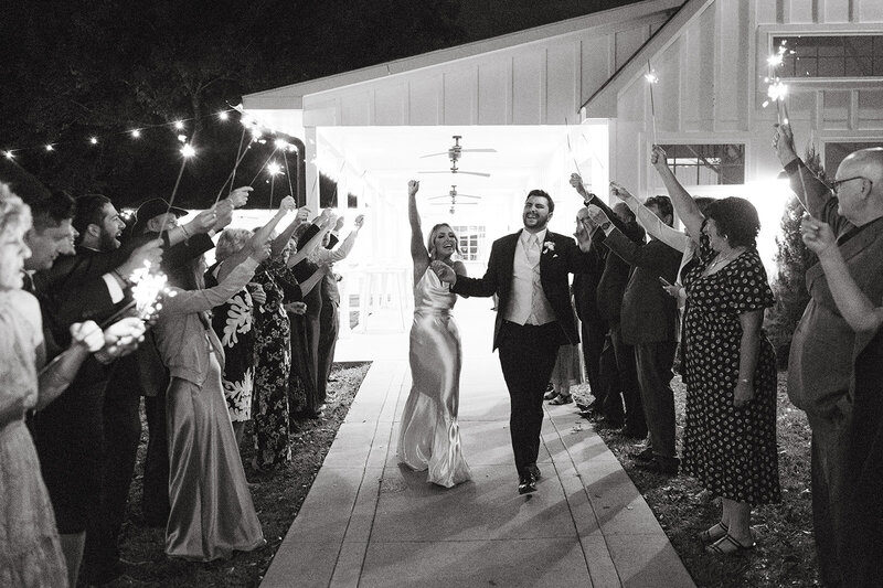 Wedding exit at the RoseMary Barn in McKinney , Texas