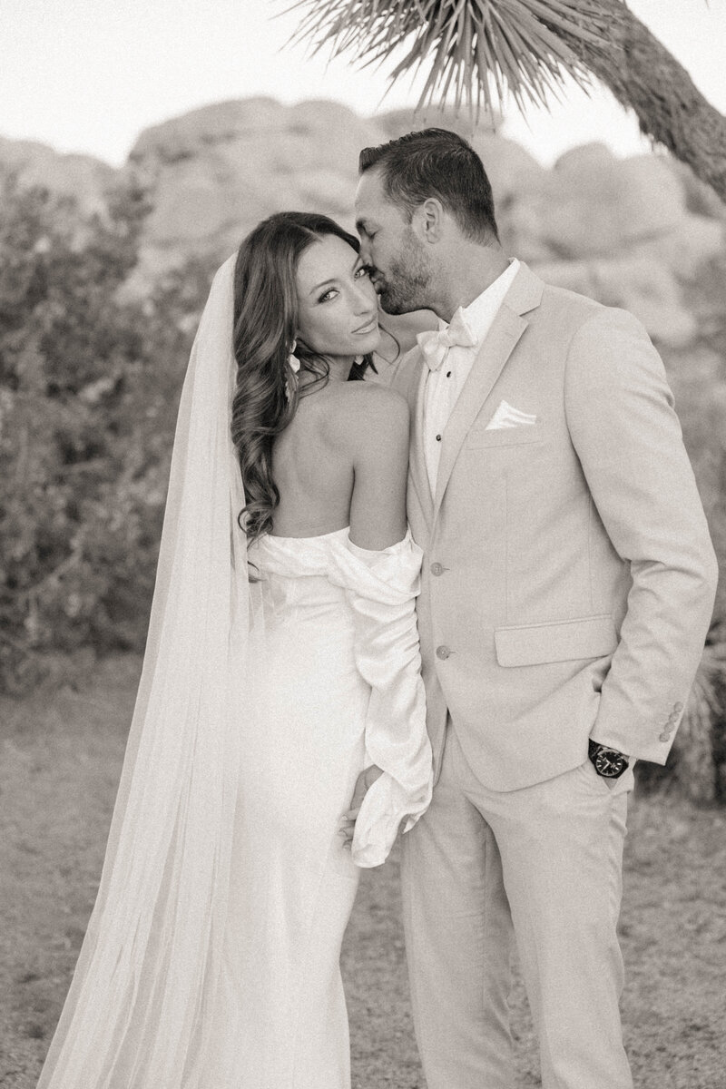black and white photo of married couple