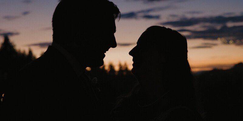 A newly-married couple silhouette in Lake Tahoe - Films by Brian