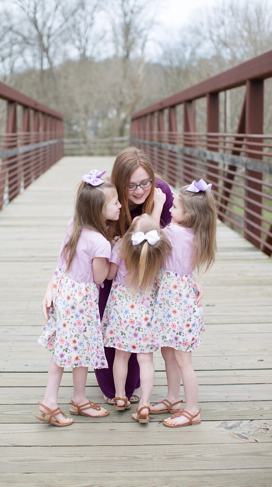 Mom surrounded by kiddos in their St Augustine photoshoot