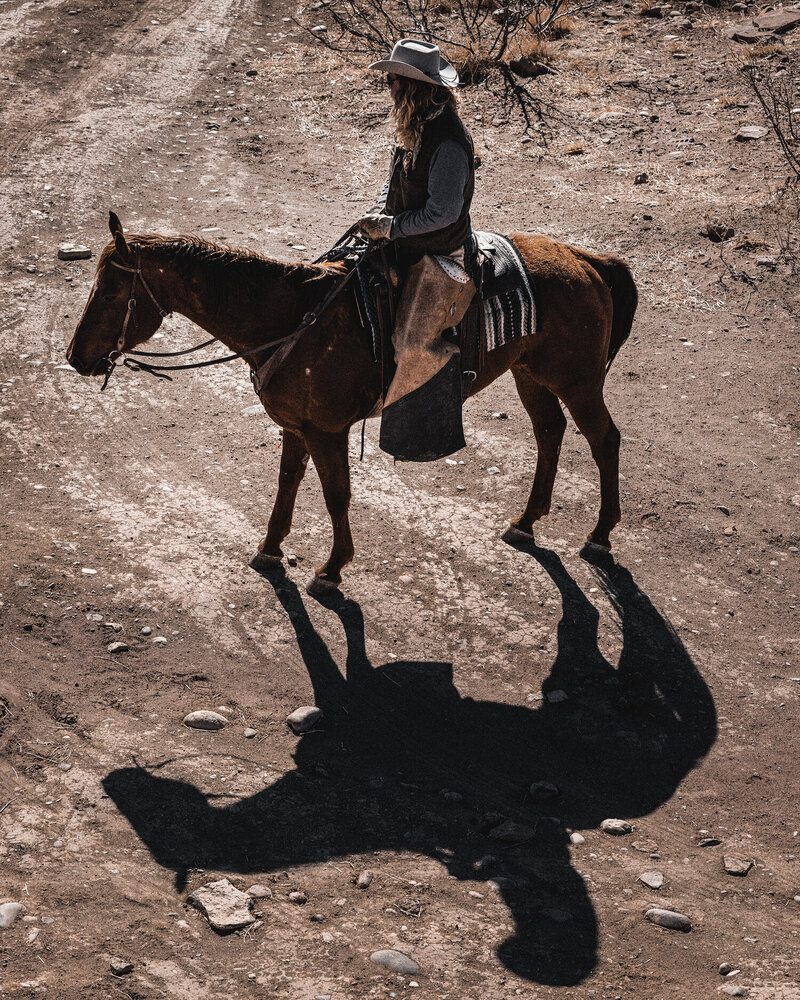 Aerial Image Of A Man On A Horse, From The Lore Of The Range Collection