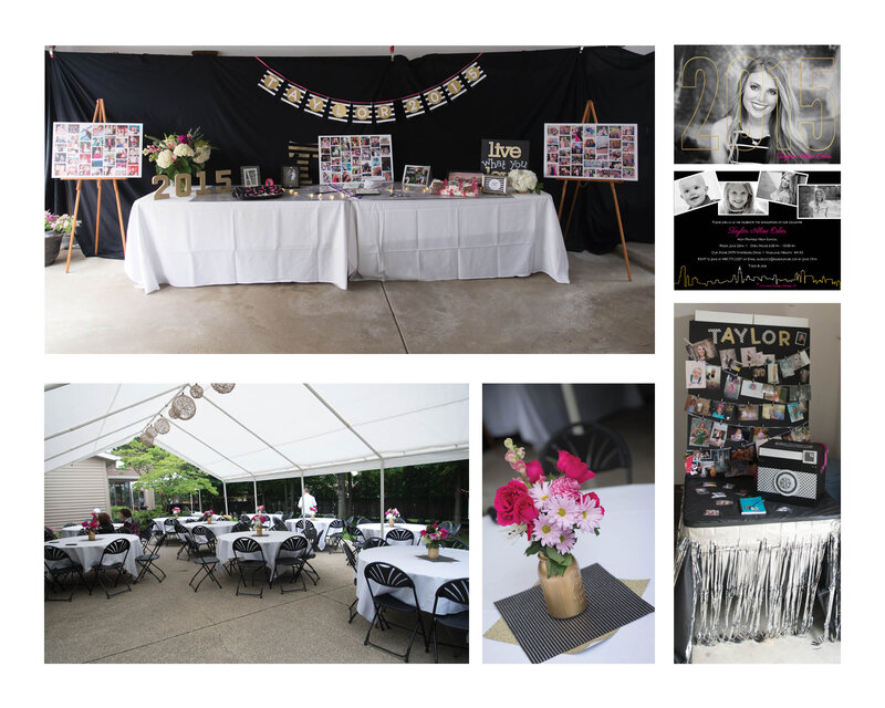 Pink, black and gold high school graduation party themed products