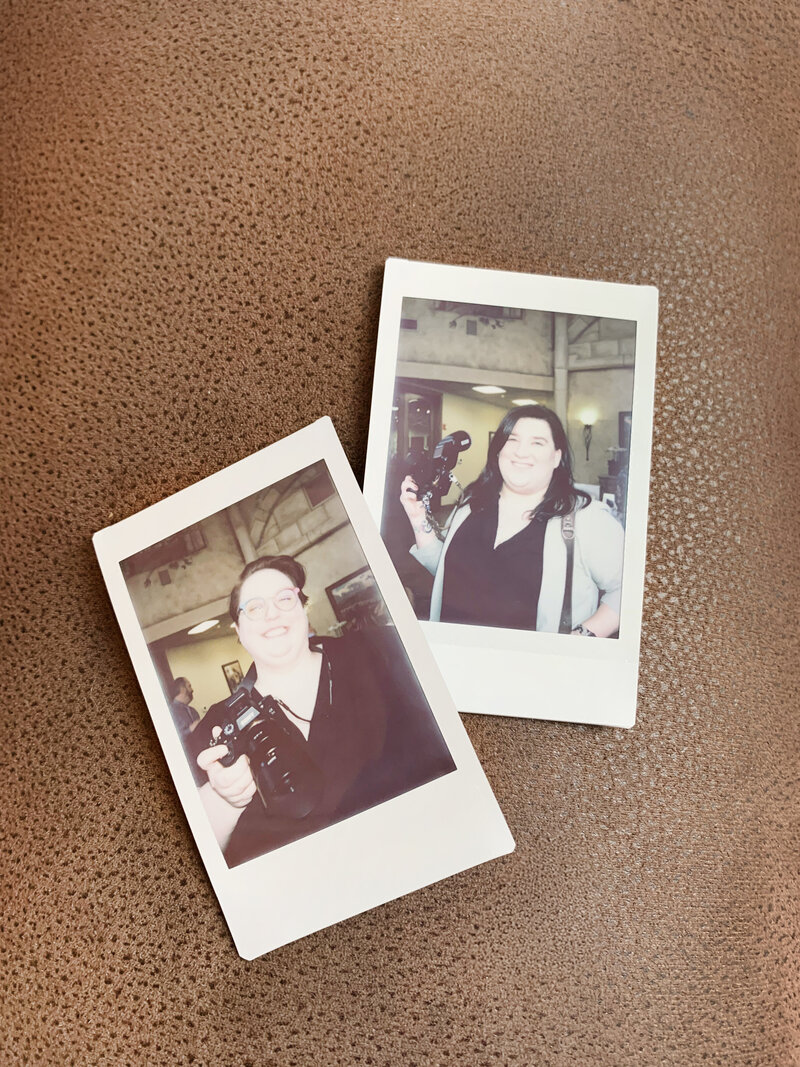 polaroid photos of two lgbtq sacramento wedding photographers