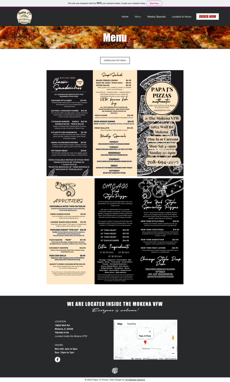 website designer for restaurants