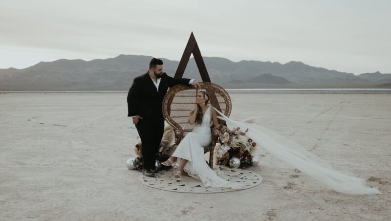 wedding in Las Vegas NV at the dry lake bed.