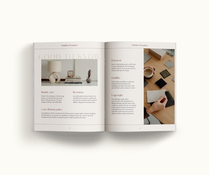 Minimal pricing guide template for interior designers Wahiba Wonders 11