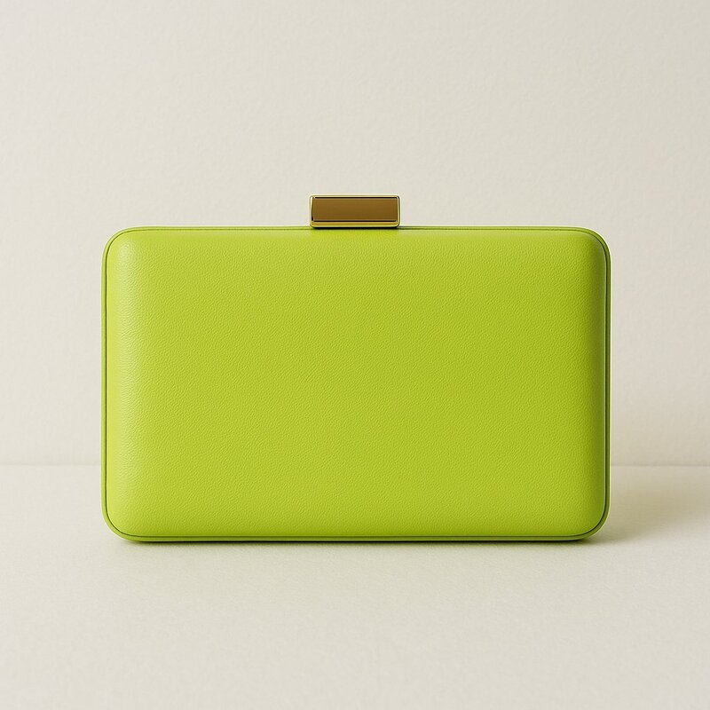 bespoke and hand made wedding clutch in lime yellow
