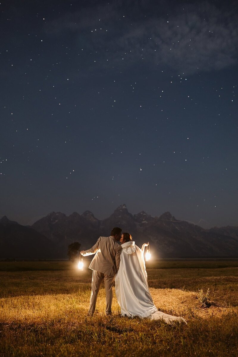 Bridal photos at a remote backcountry lake in northern Idaho