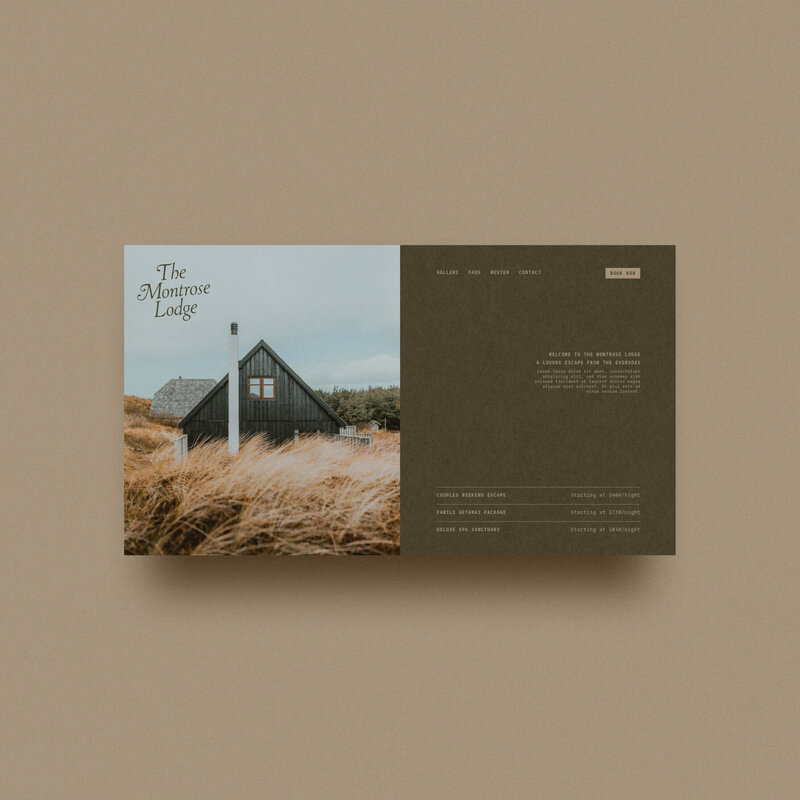 Accommodation website design for luxury hotel Showit