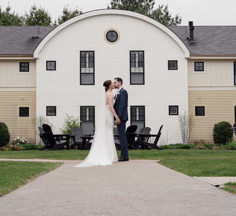 Couple kissing at Briar Barn Inn in Rowley Massachusetts