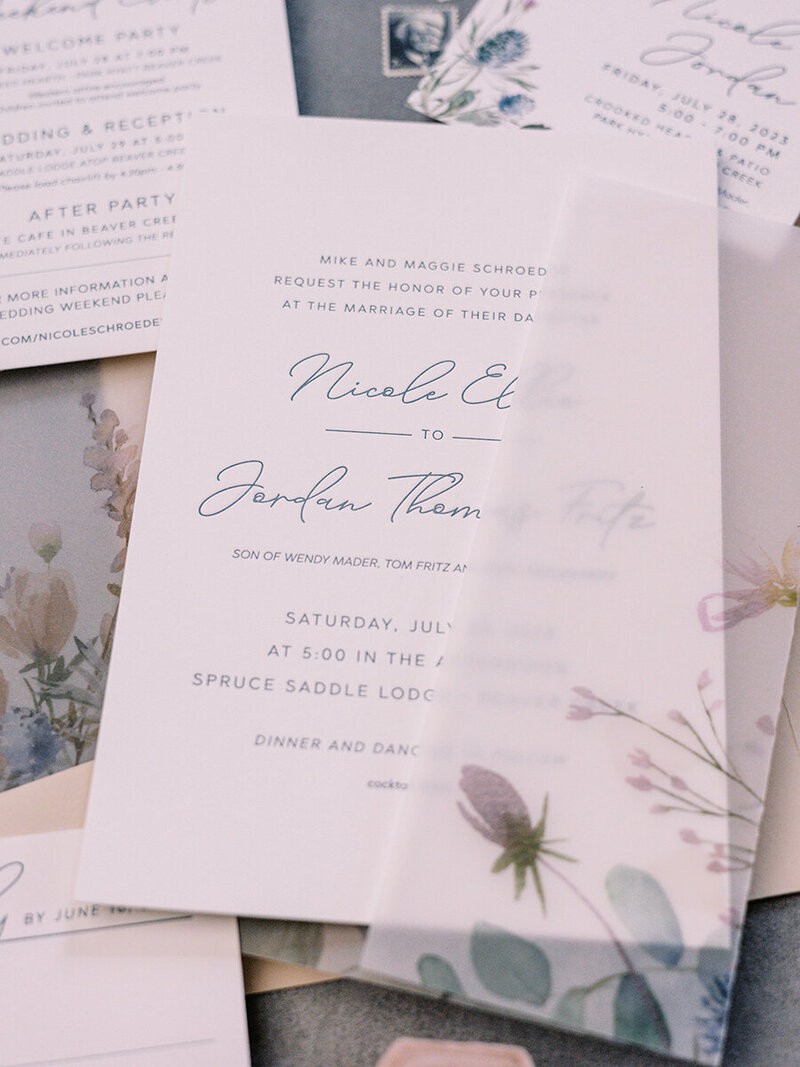 Beaver Creek Wedding invitation
