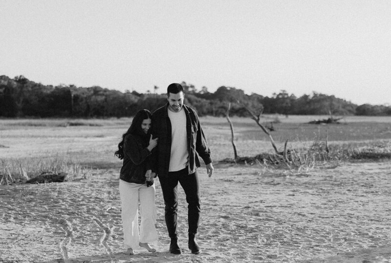 couple walking on beach