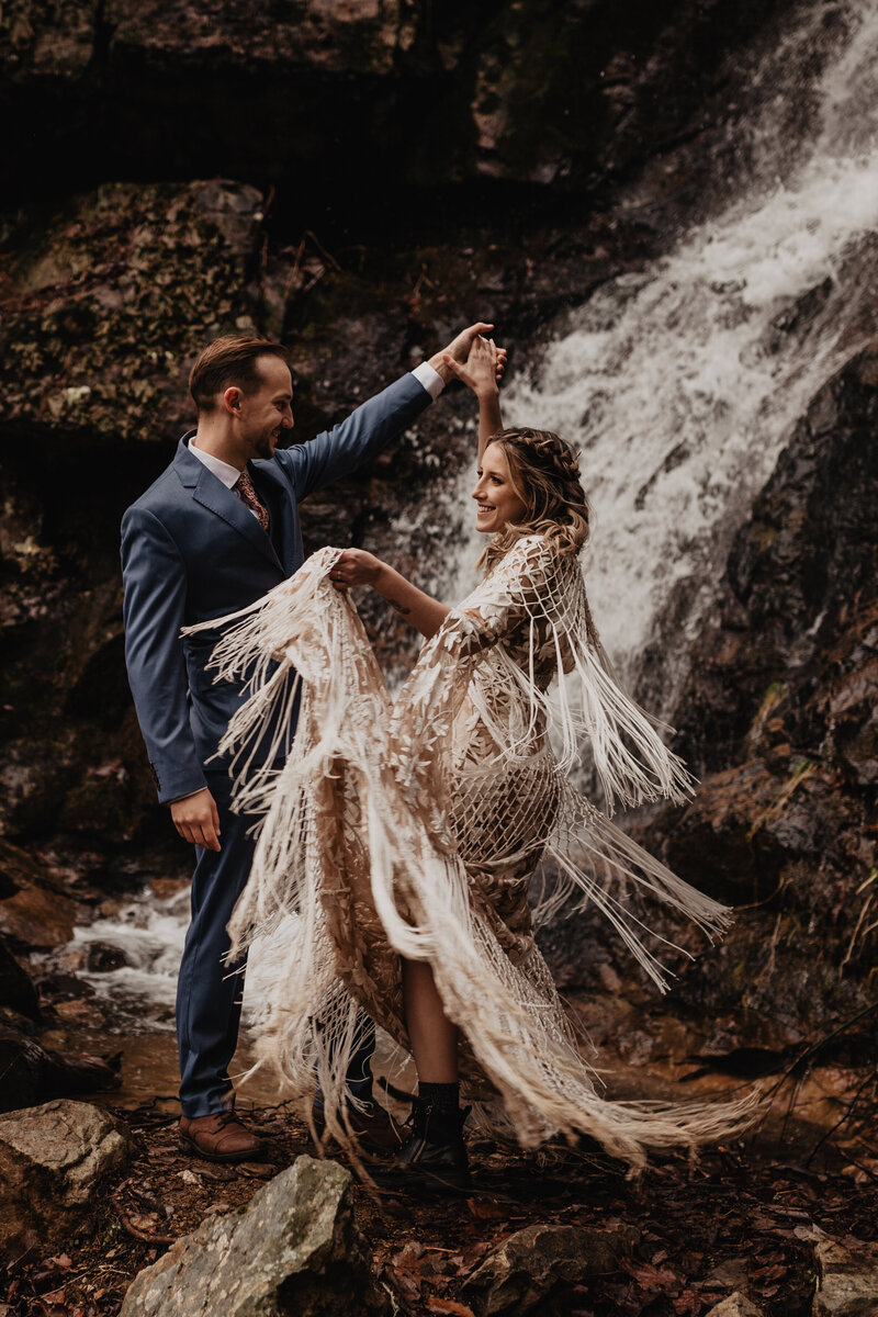 The Trillium Waterfall | Smoky Mountain Wedding Photographer