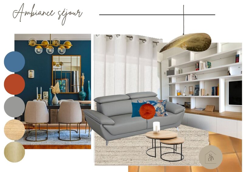 Planche ambiance séjour Projet Richelieu Sandrine Meurice Decoration