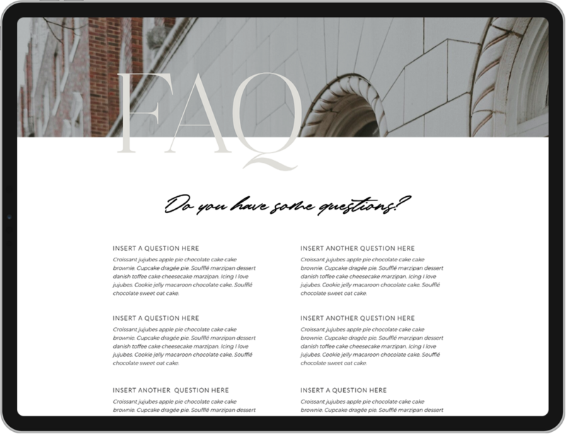 FAQ Showit Add On Template