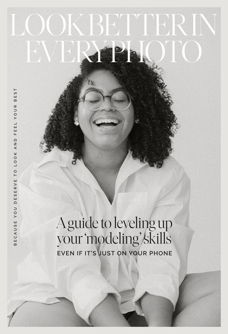 Magazine cover of girl laughing