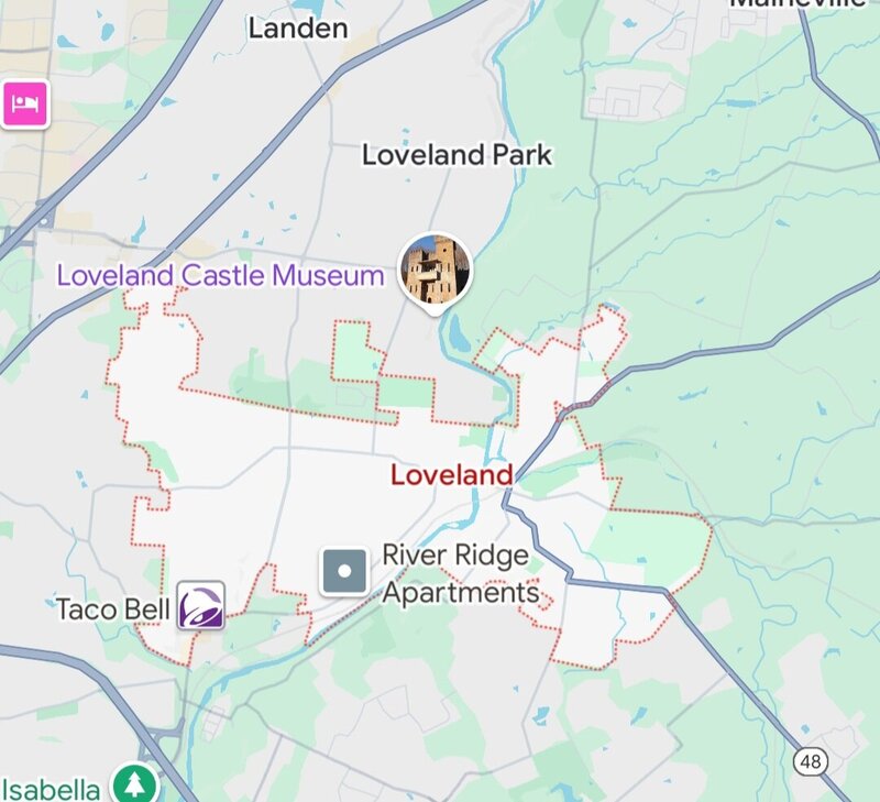 Loveland Ohio PEAKS service area