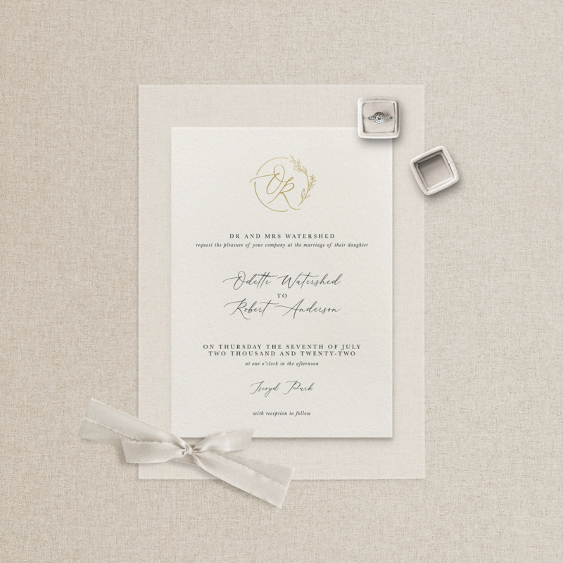 Harriet - Monogram Wedding Invitation
