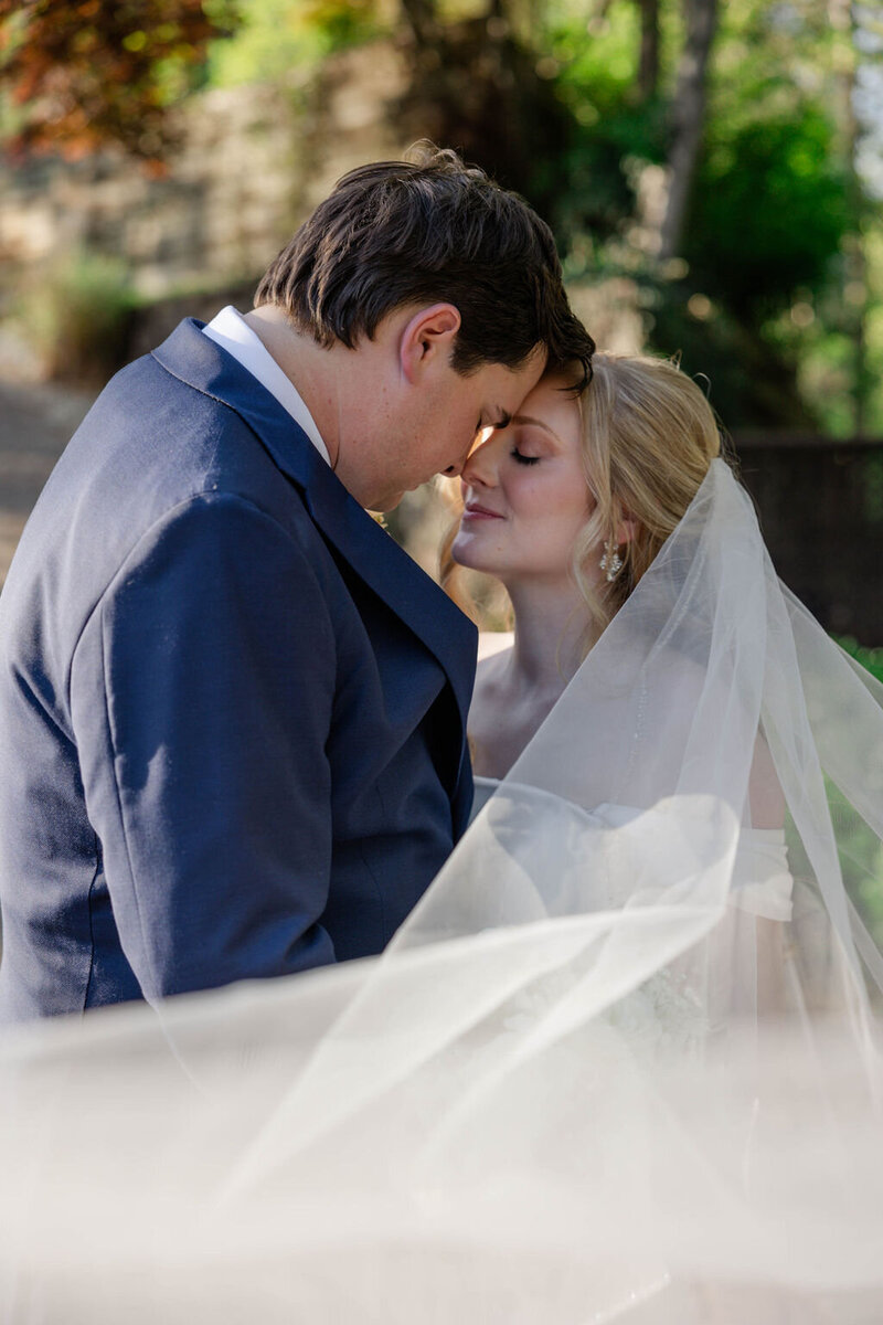 bride and groom embracing atlanta wedding