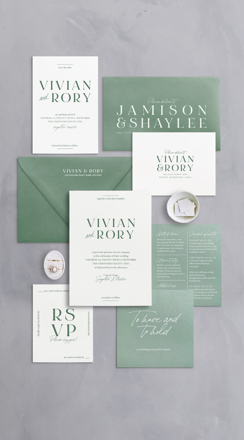 Sophisticated and modern wedding invitation
