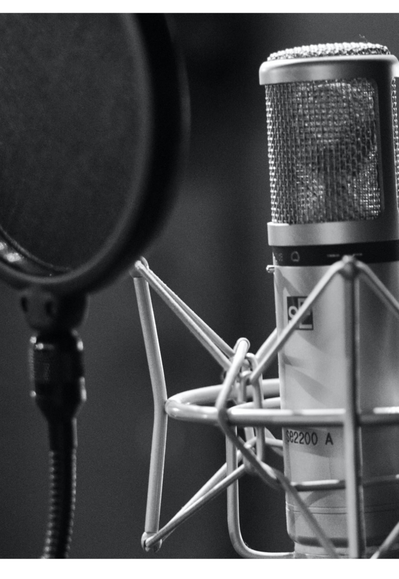 Black and White Microphone Close Up