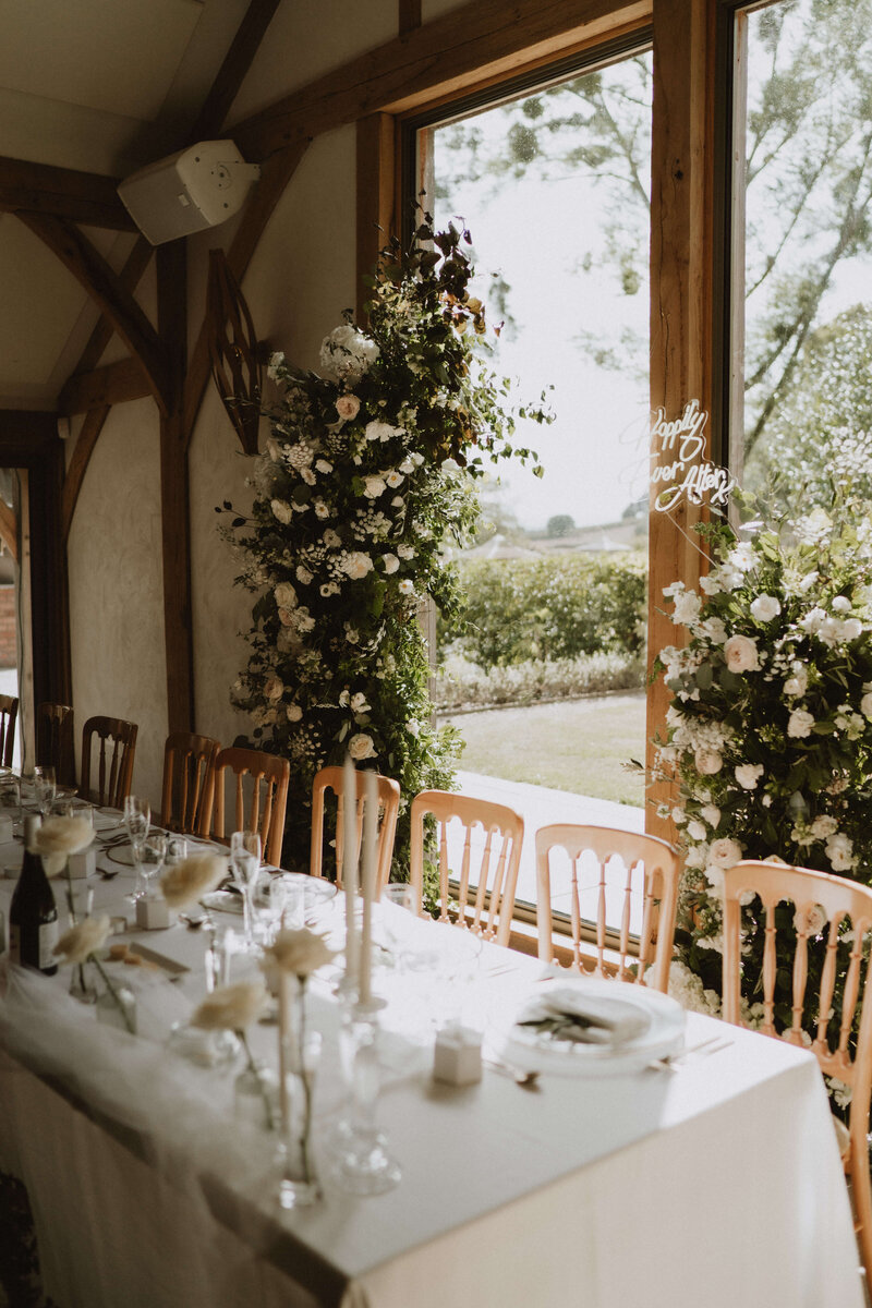 Arch behind top table at Brinsop Court