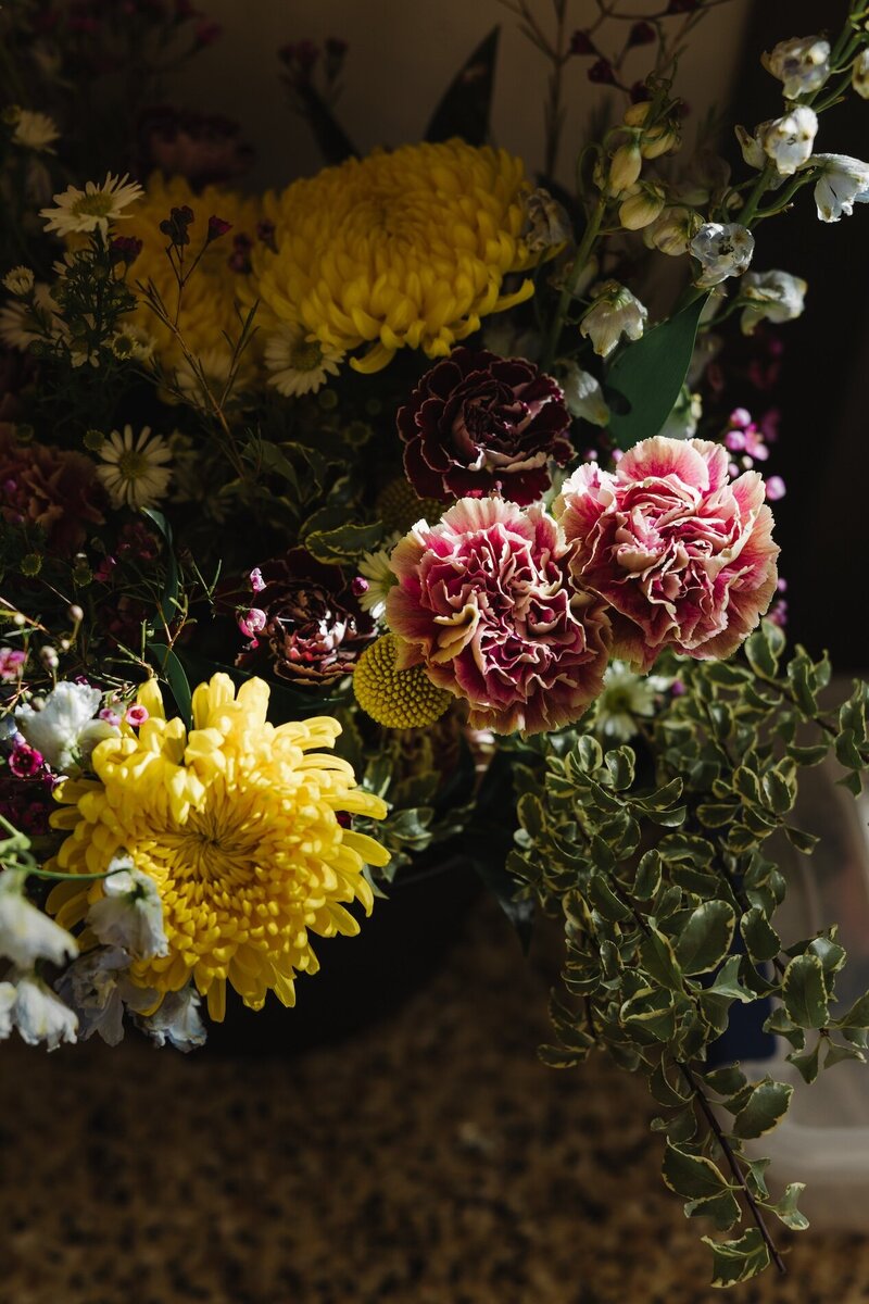 detail shot of wedding florals