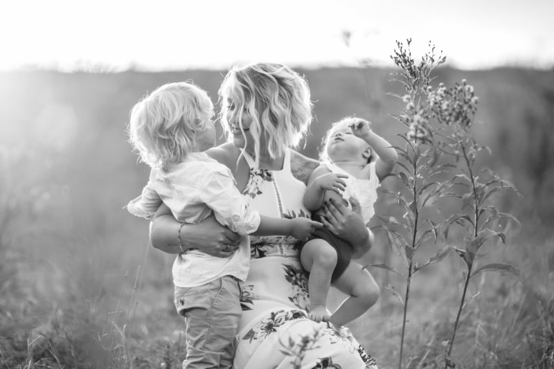 Family Session Outside in Field with Children