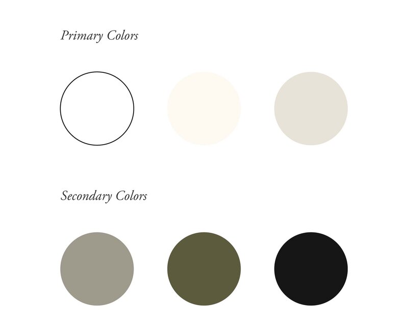 Custom color palette for Olive Black events, a wedding planner in Colorado