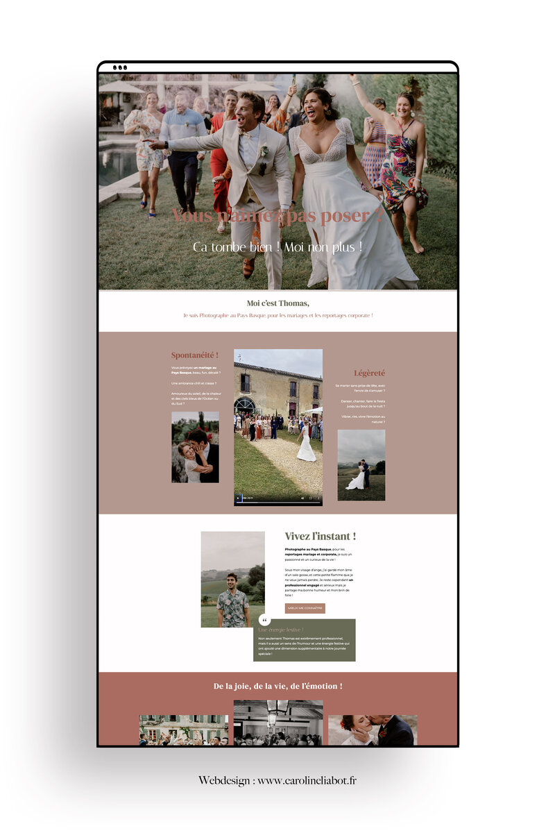 lancement site internet photographe - site  internet photographe - webdesigner caroline liabot