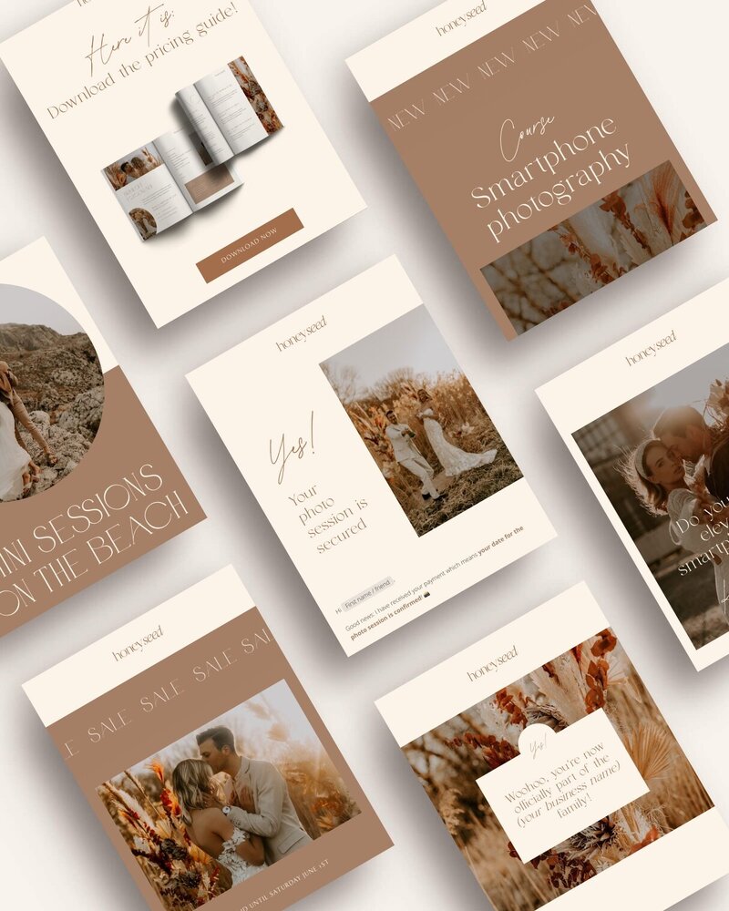 Boho Flodesk email templates for photographers Honey Seed 9