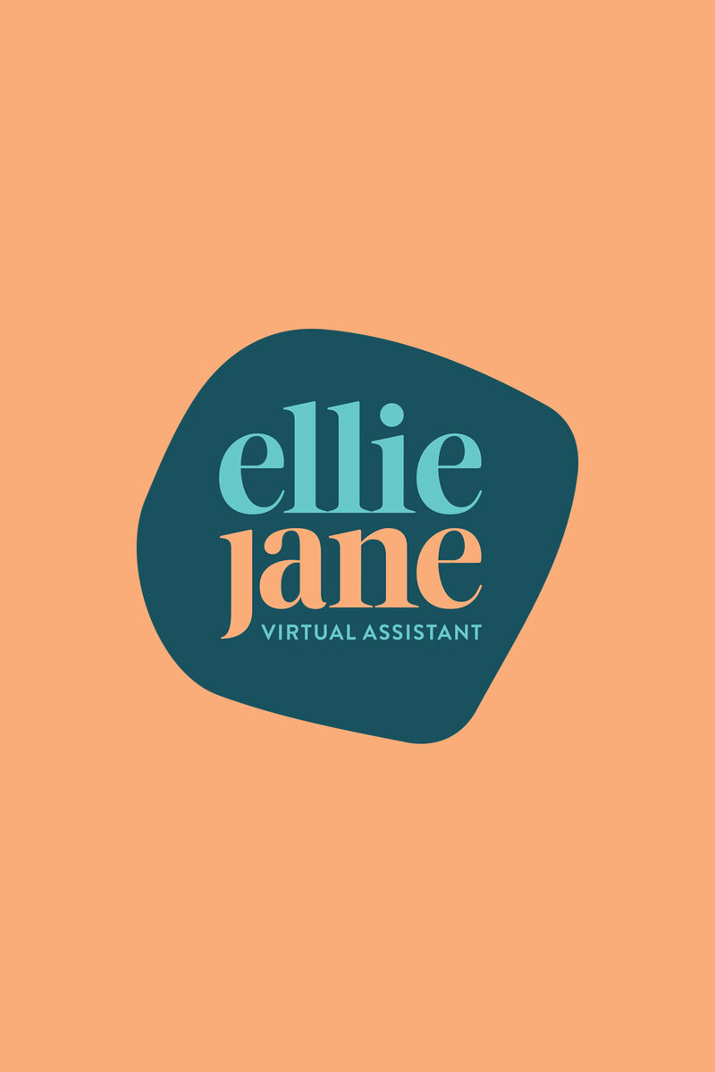 virtual assistant logo design with bold fonts and bright colors