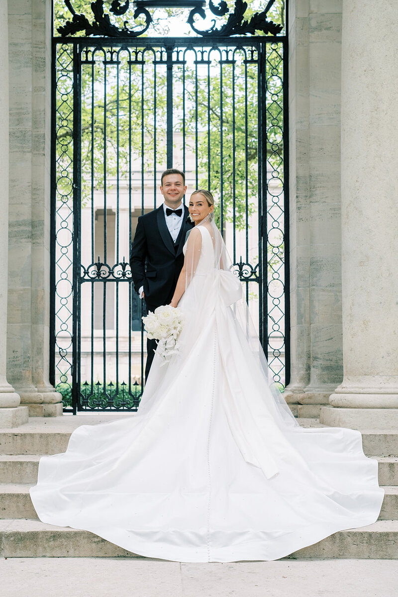 Exuberant and iconic spring wedding with baby’s breath and mirror disco balls at a National historic landmark with a modern all-glass pavilion tent | Fairmount Water Works | Philadelphia PA | Denise Marie Photography | Editorial Wedding Photographer based in Philadelphia PA
