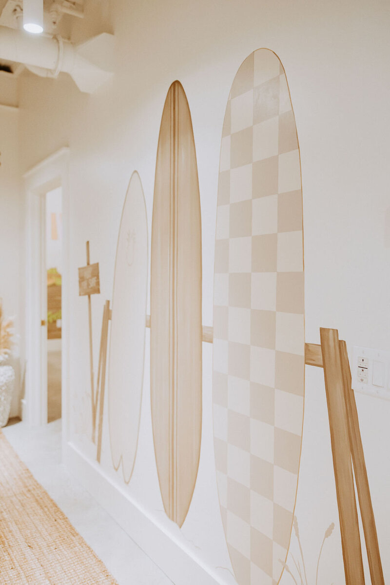 handpainted surfboard mural