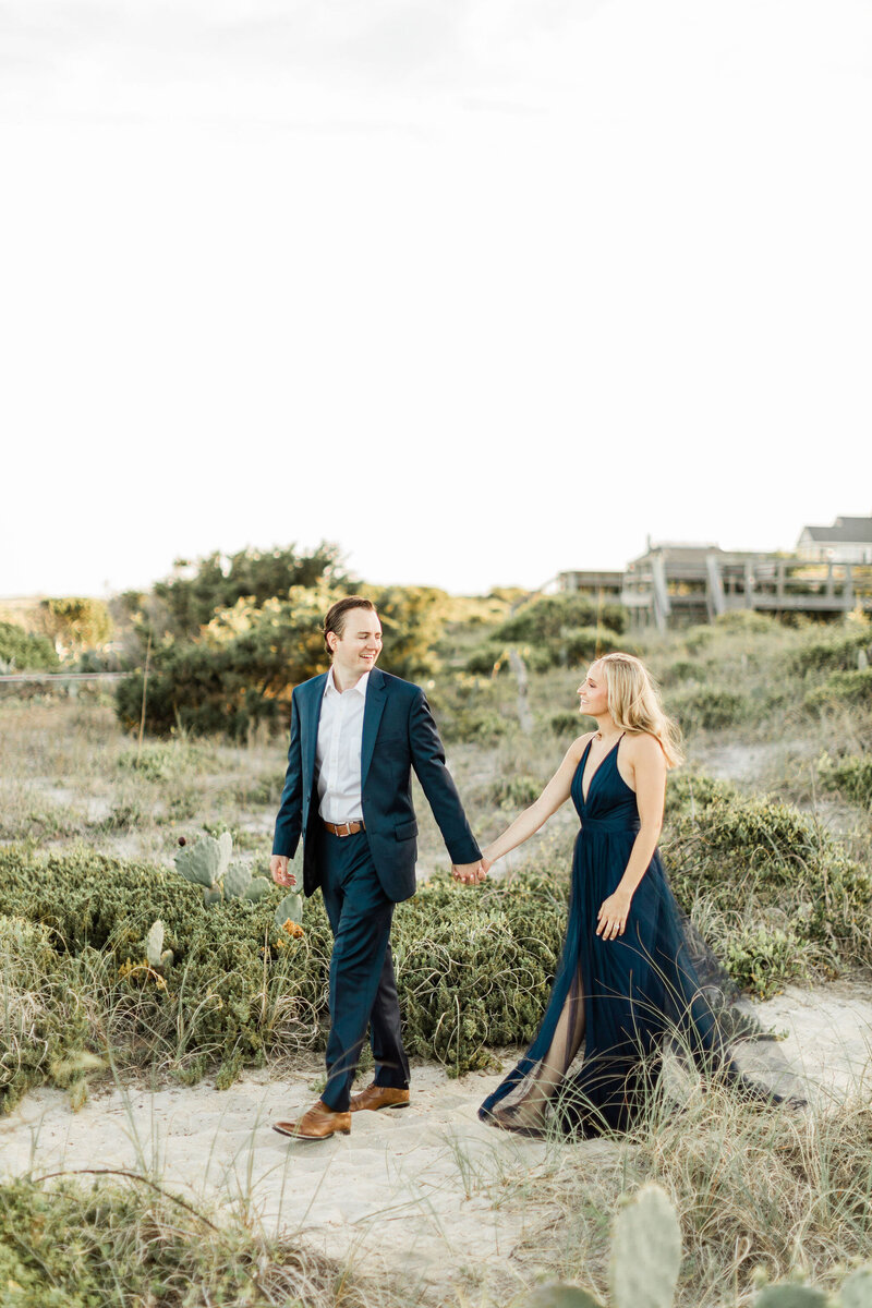 Walking on the Beach Engagement Photo | Wrightsville Beach NC | The Axtells Photo and Film
