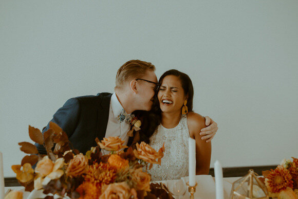couple laughing together