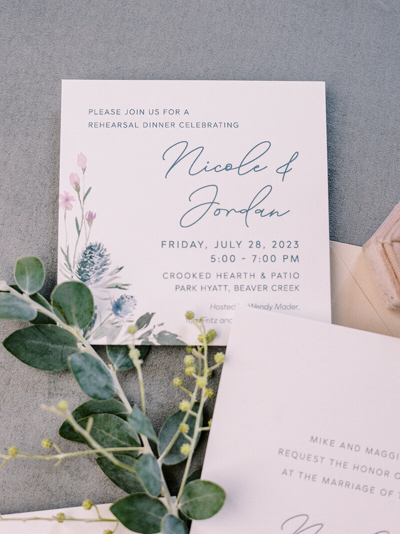 Beaver Creek Wedding invitation