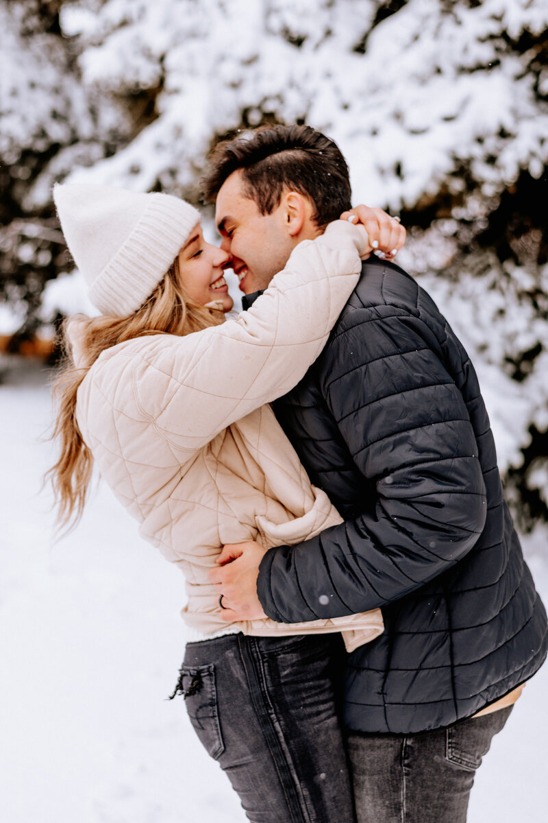 Utah Snowy Adventure Couple + National Park Elopement Photographer