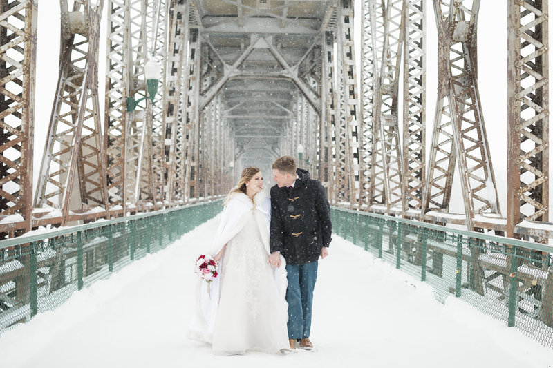 Winter Sioux Falls Wedding Couple