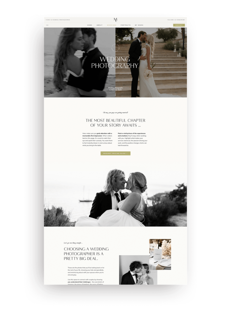 Showit template Memory Lane Weddings macbook air extended EN (1)