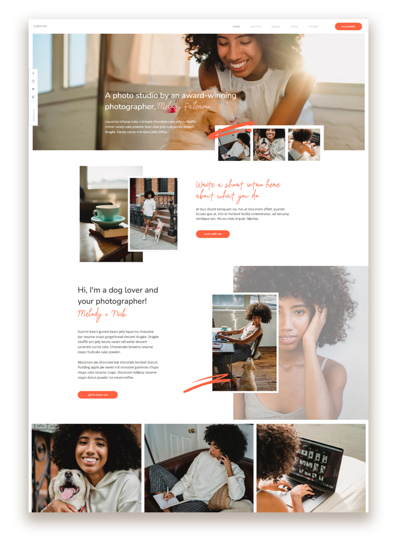 The Palermo Wix Template is a stylish and elegant website template, that will help you promote your services.