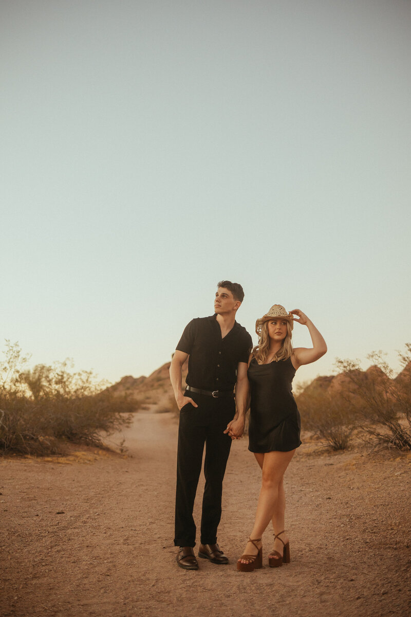 Engagement photos at Papago Park in Phoenix, Arizona