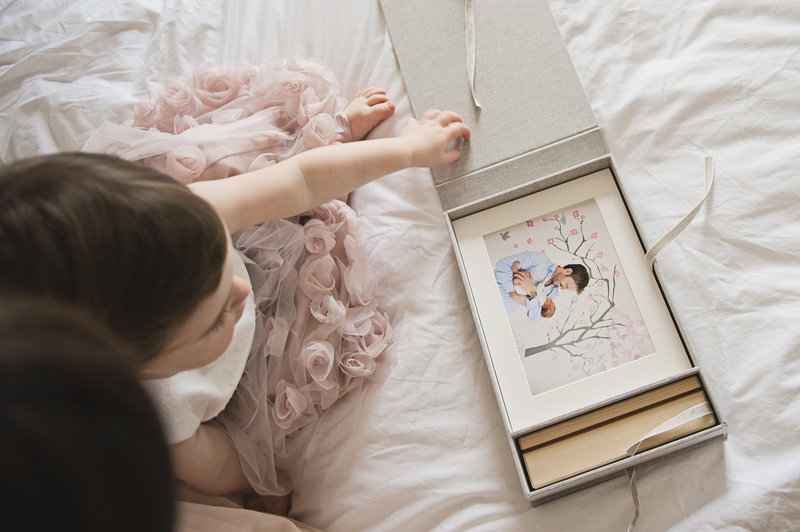 Heirloom prints and albums for newborn photography  by Jess Morgan Photography